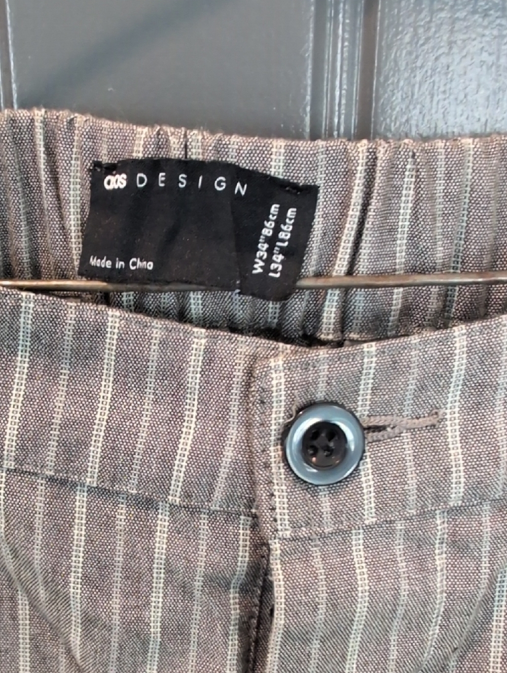 ASOS Gray Pinstripe Men's Dress Pants